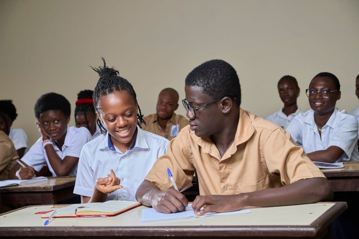 Students competing in class
